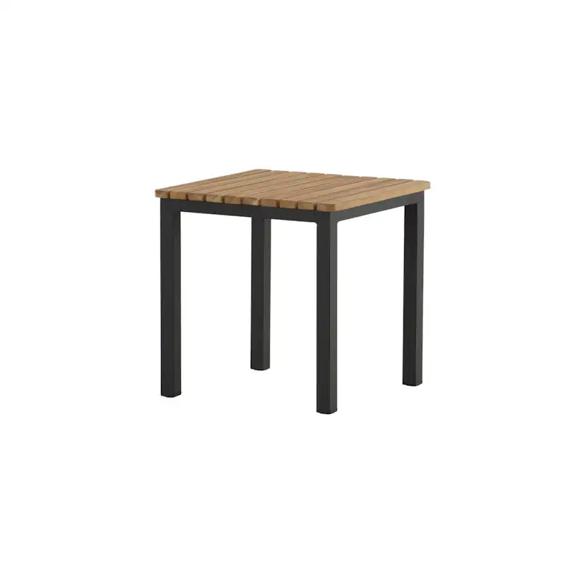 Mexico Sidobord 40*40*40 - Svart Alu / teak Svart