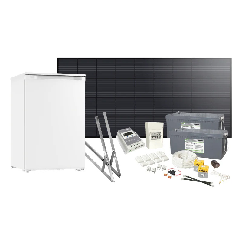 Solcellspaket Sunwind 200W med 12V kylskåp 116l