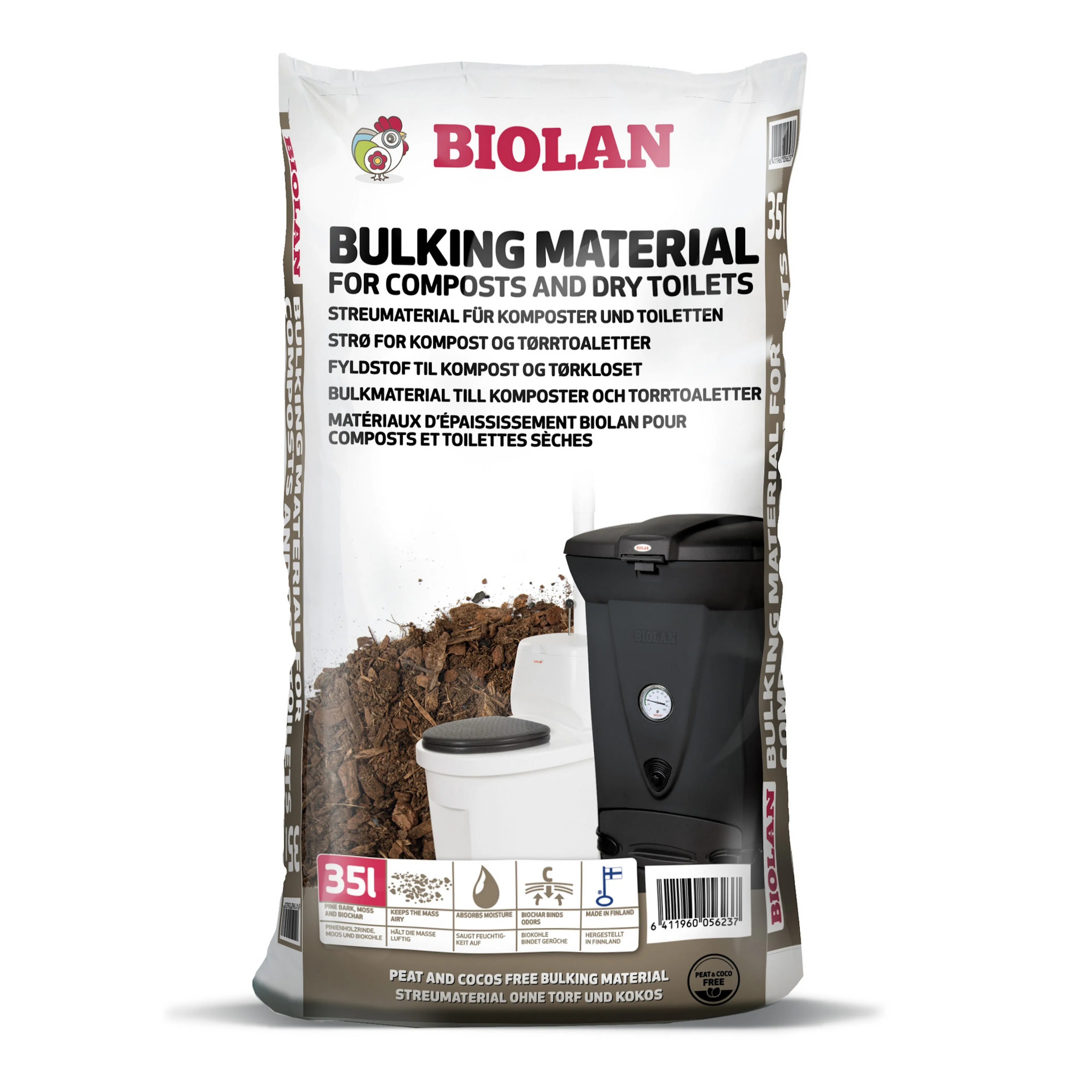 Kompostströ Biolan För Kompost & Fritidstoalett 35 L - Trädgårdskompost Material