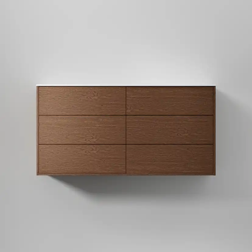 Kommod Terra Solid 140 D, Dark Oak, 6 Lådor Färg: Dark Oak, Bredd: 1400 mm