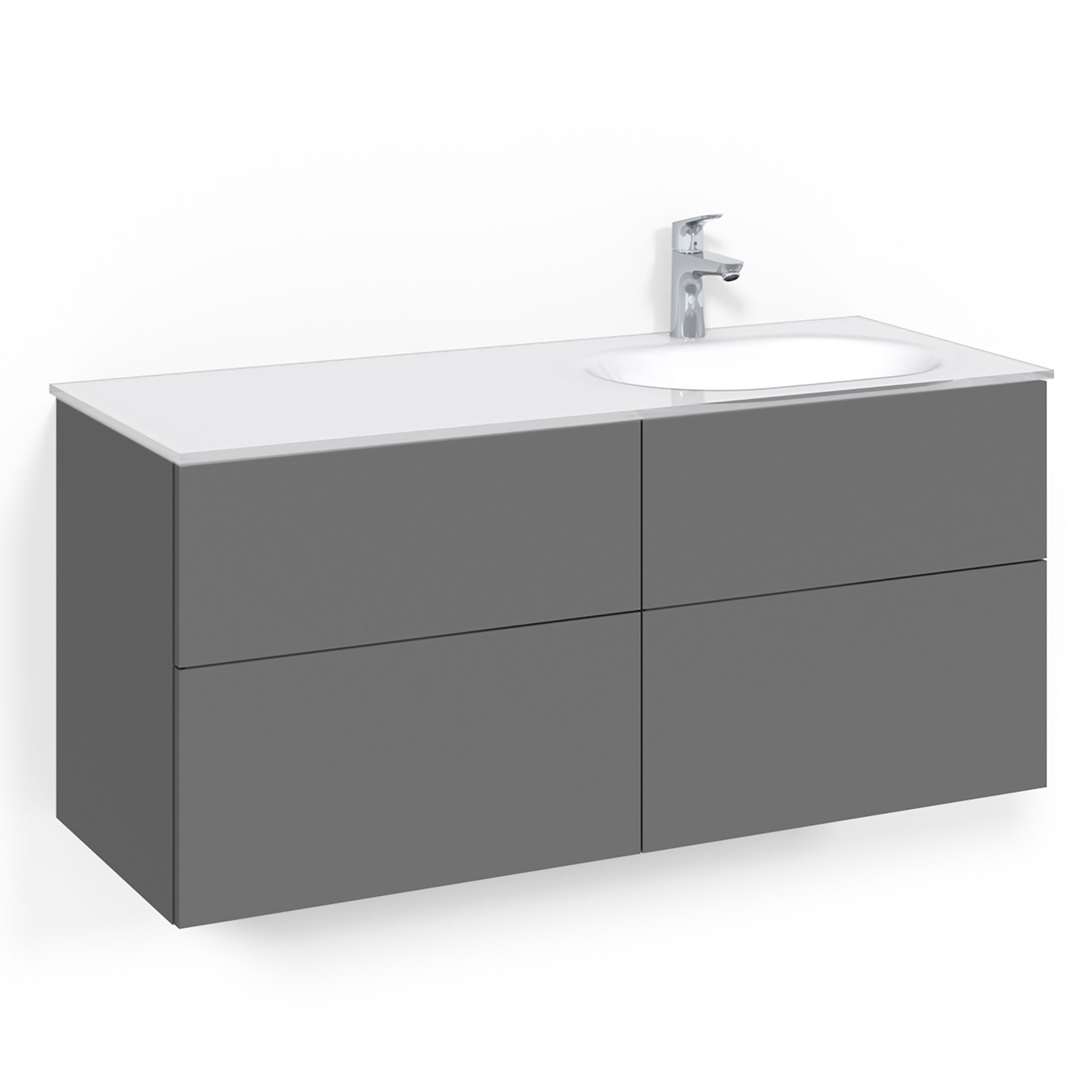 Tvättställsskåp Macro Design Crown Plain Med Glastvättställ