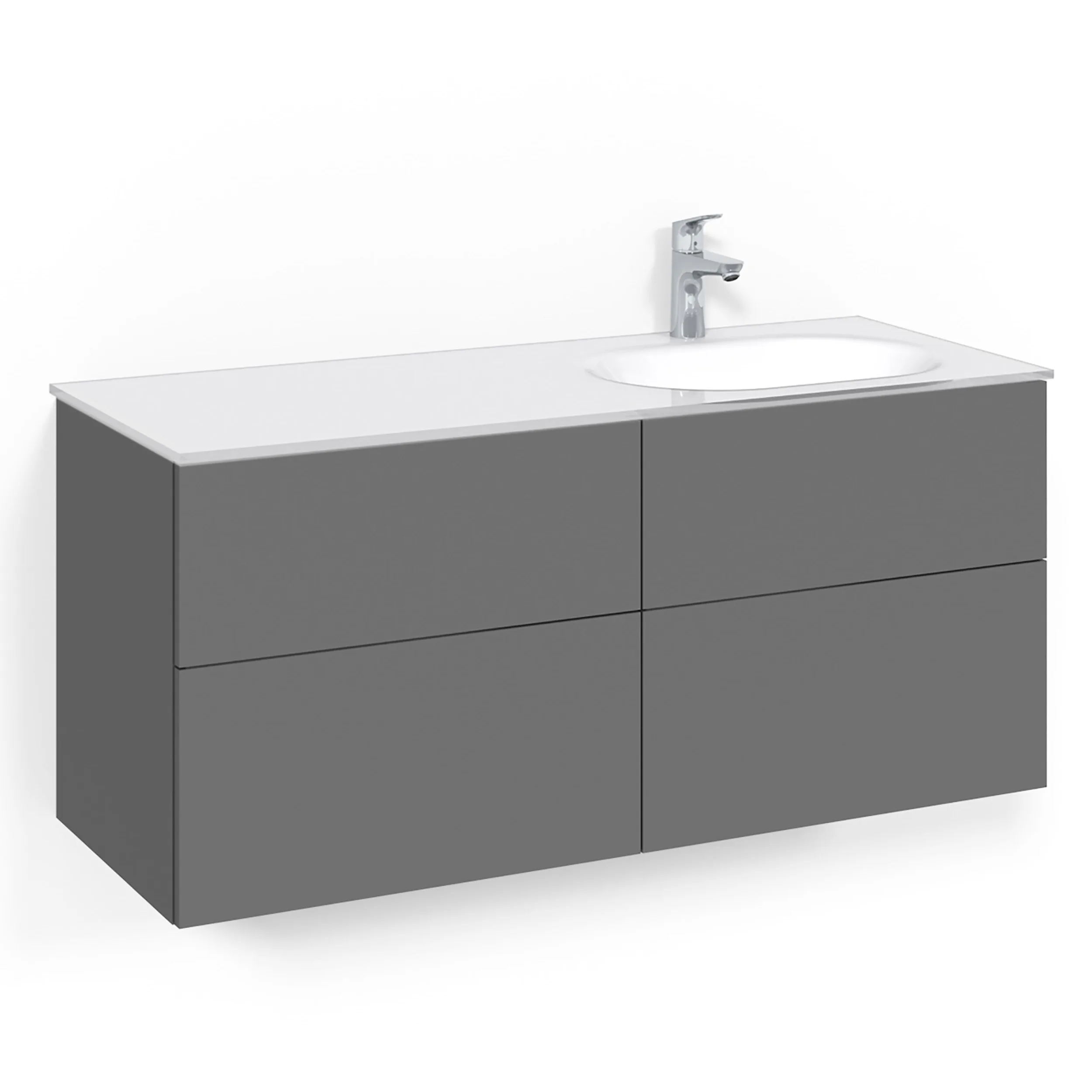 Tvättställsskåp Macro Design Crown Plain Med Glastvättställ