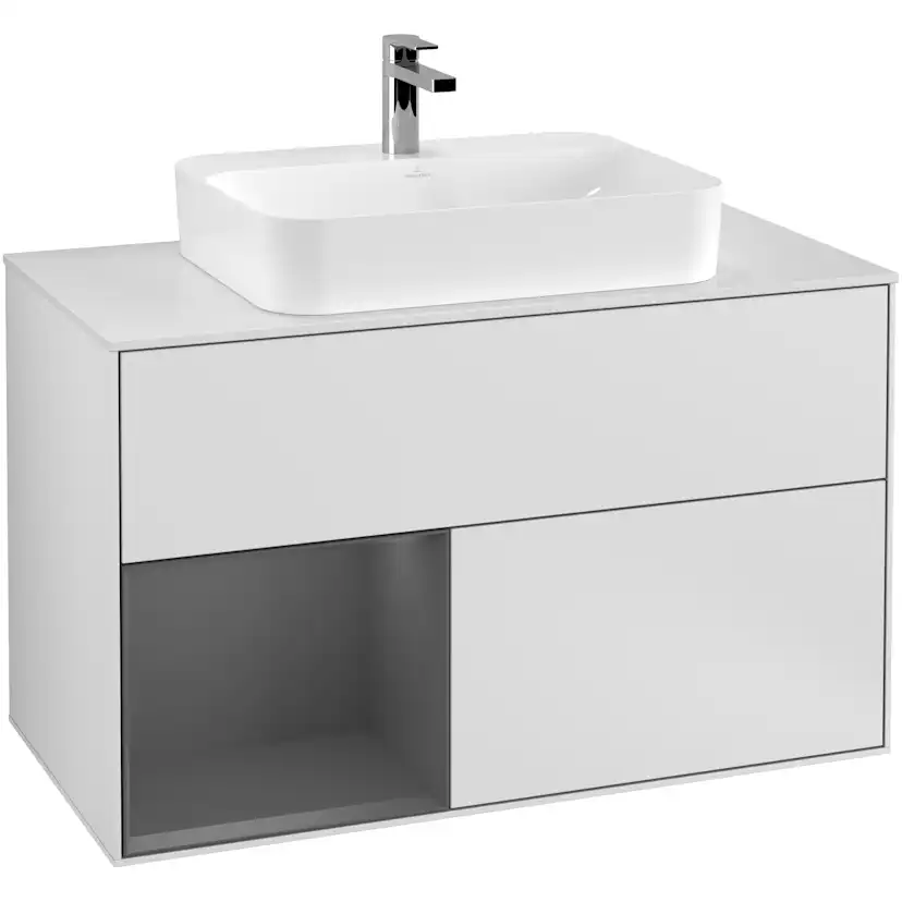 Tvättställsskåp Villeroy & Boch Finion med 2 Lådor Hylla och Bänkskiva för Ytmonterat Tvättställ