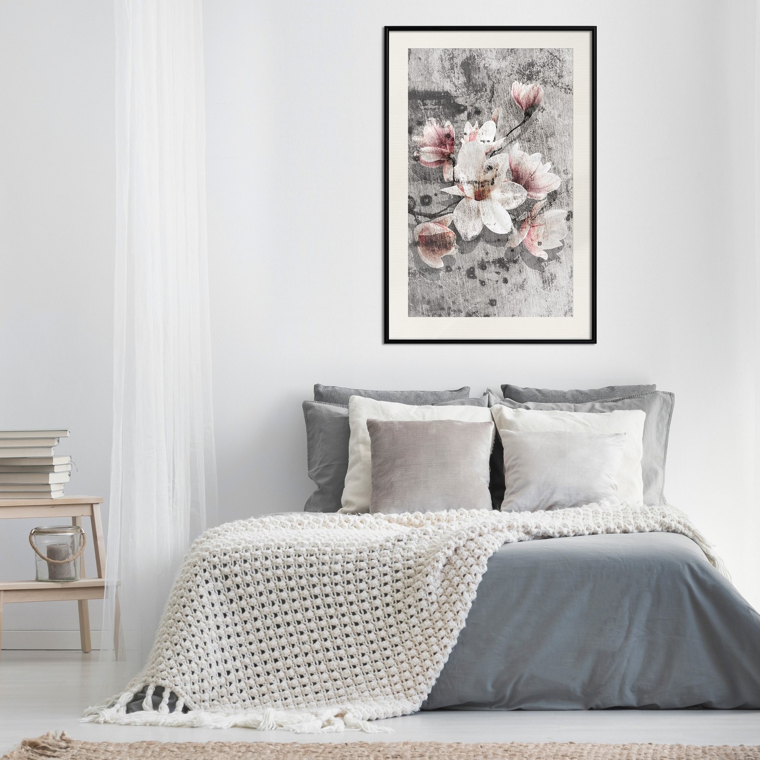 Affisch - Magnolias [Poster] 20x30 Svart ram med passepartout, 20x30 cm