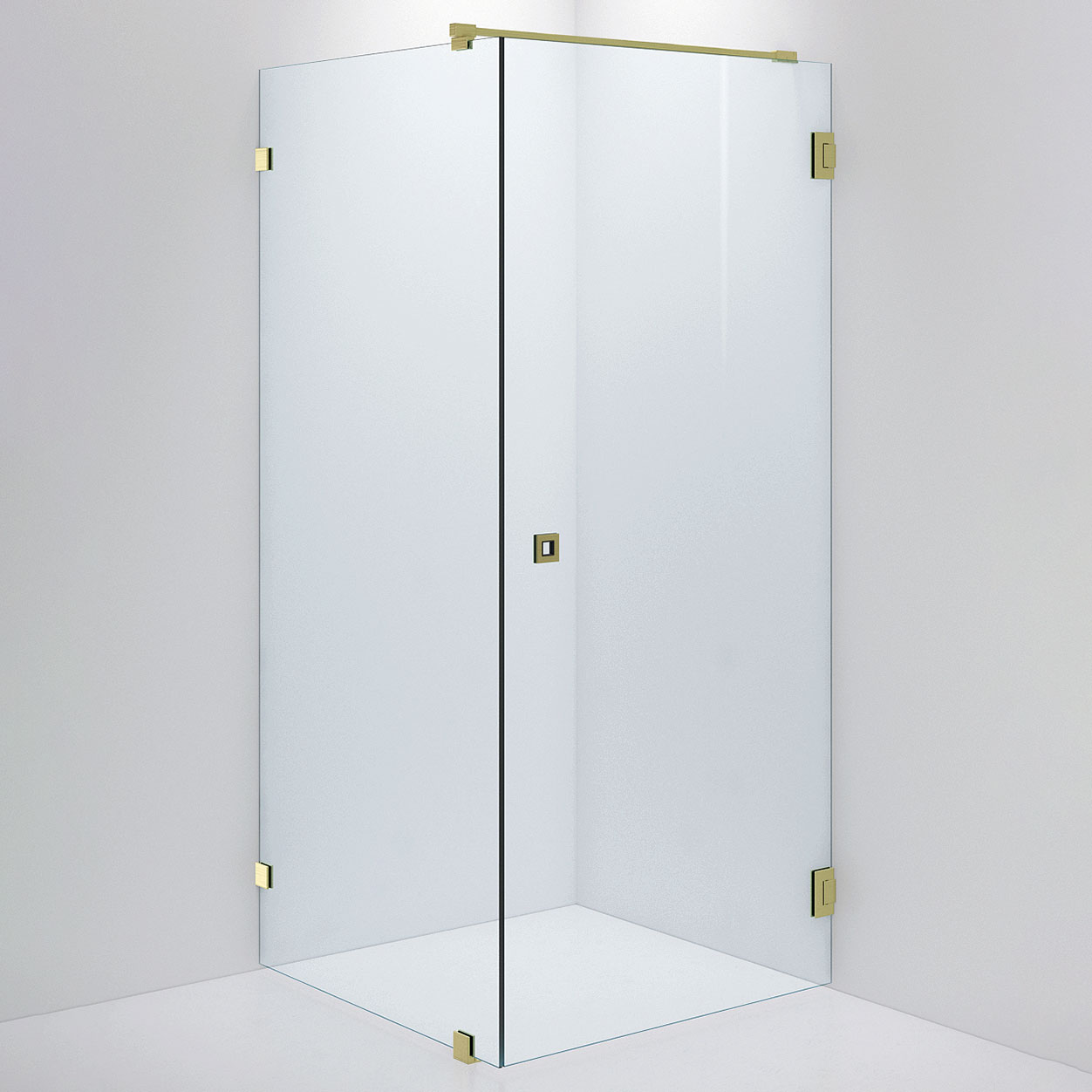 Duschvägg ARC 13 Original,Clear, Brushed Brass,Dörr 900(A), 900x900 mm, Borstad Mässing