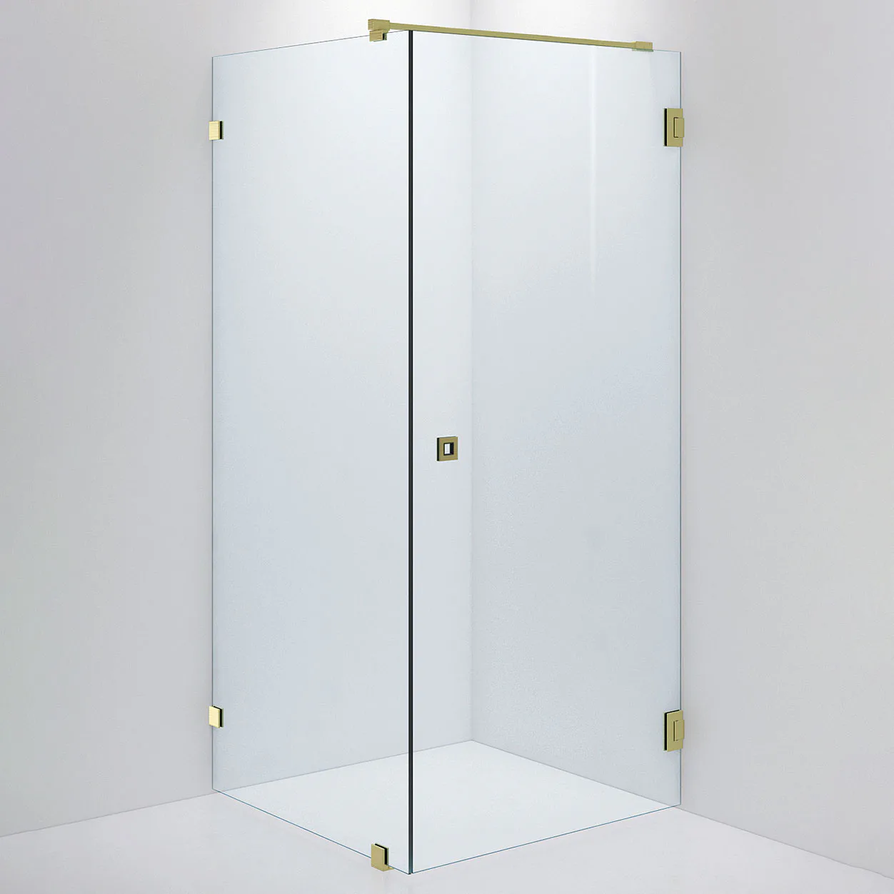 Duschvägg ARC 13 Original,Clear, Brushed Brass,Dörr 900(A), 900x900 mm, Borstad Mässing