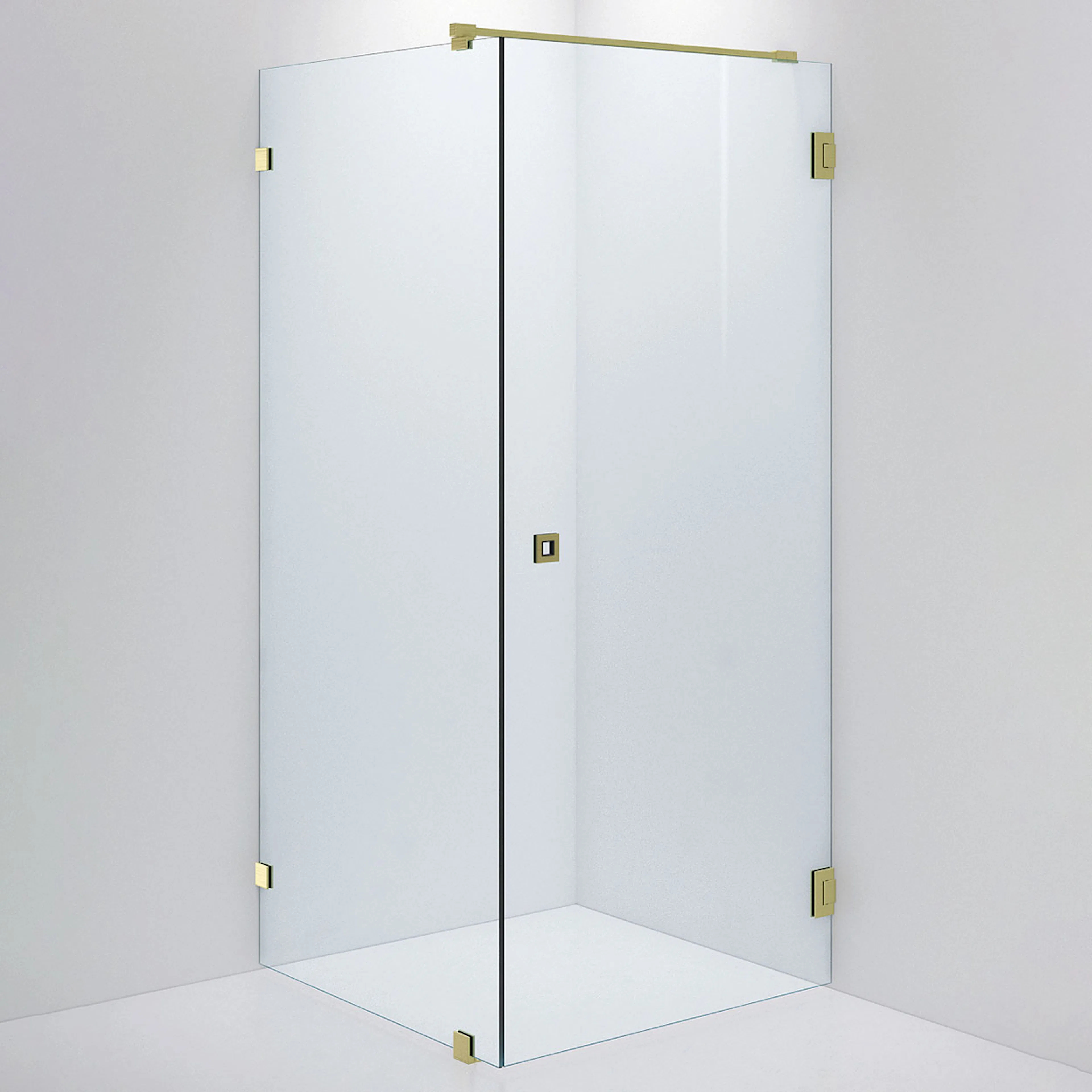 Duschvägg ARC 13 Original,Clear, Brushed Brass,Dörr 900(A), 900x900 mm, Borstad Mässing