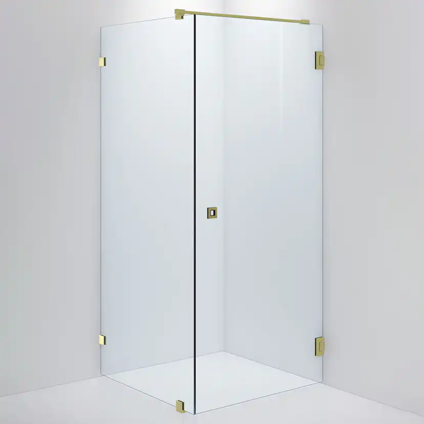 Duschvägg ARC 13 Original,Clear, Brushed Brass,Dörr 900(A), 900x900 mm, Borstad Mässing
