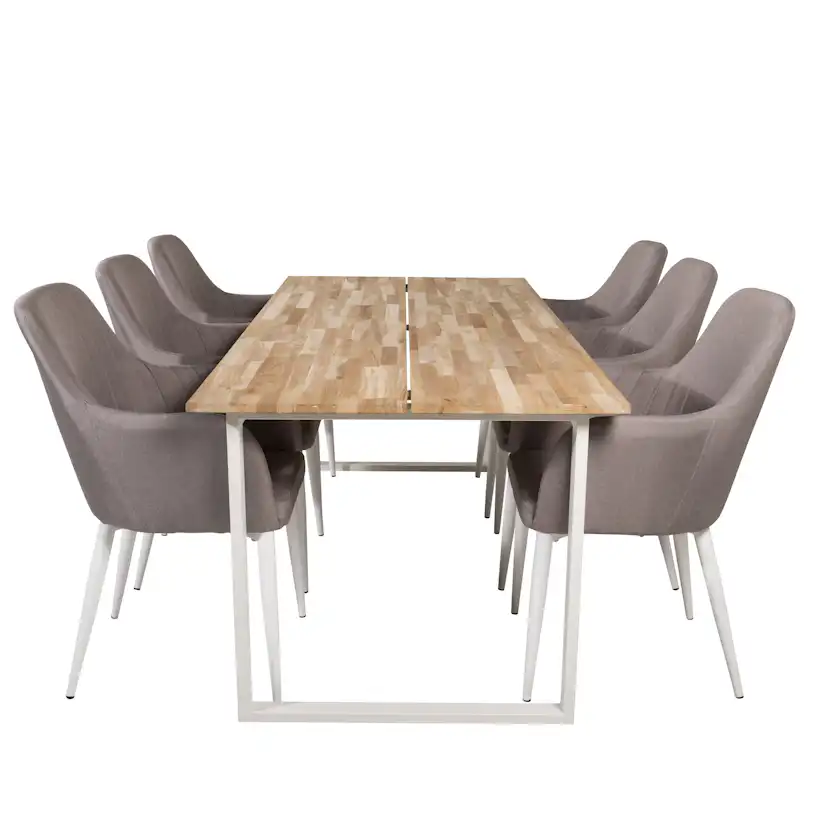 Cirebon Dining table 200*90cm - wood / White+Comfort Karmsto Natur/Vit
