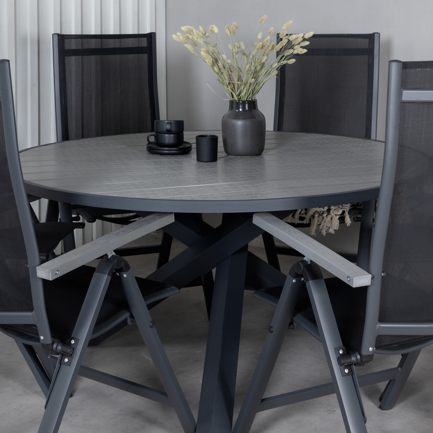 Matgrupp Utomhus Venture Home Pincy Rund med 6 Aleyna PositionsTrädgårdsstolar