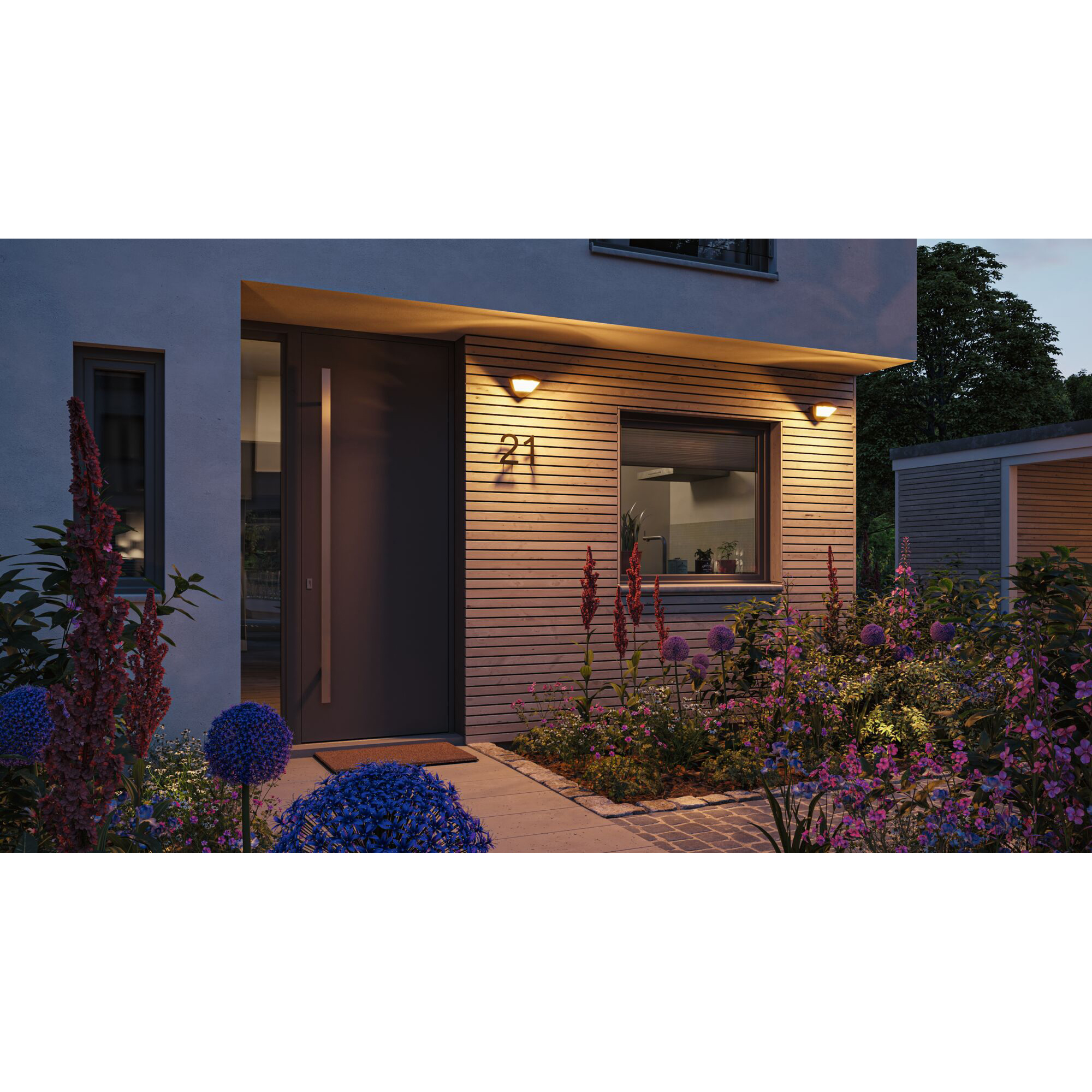 Fasadbelysning LED Paulmann Skyla Smart Home Zigbee 3.0 med Skymningsstyrd rörelsedetektor IP44 230V