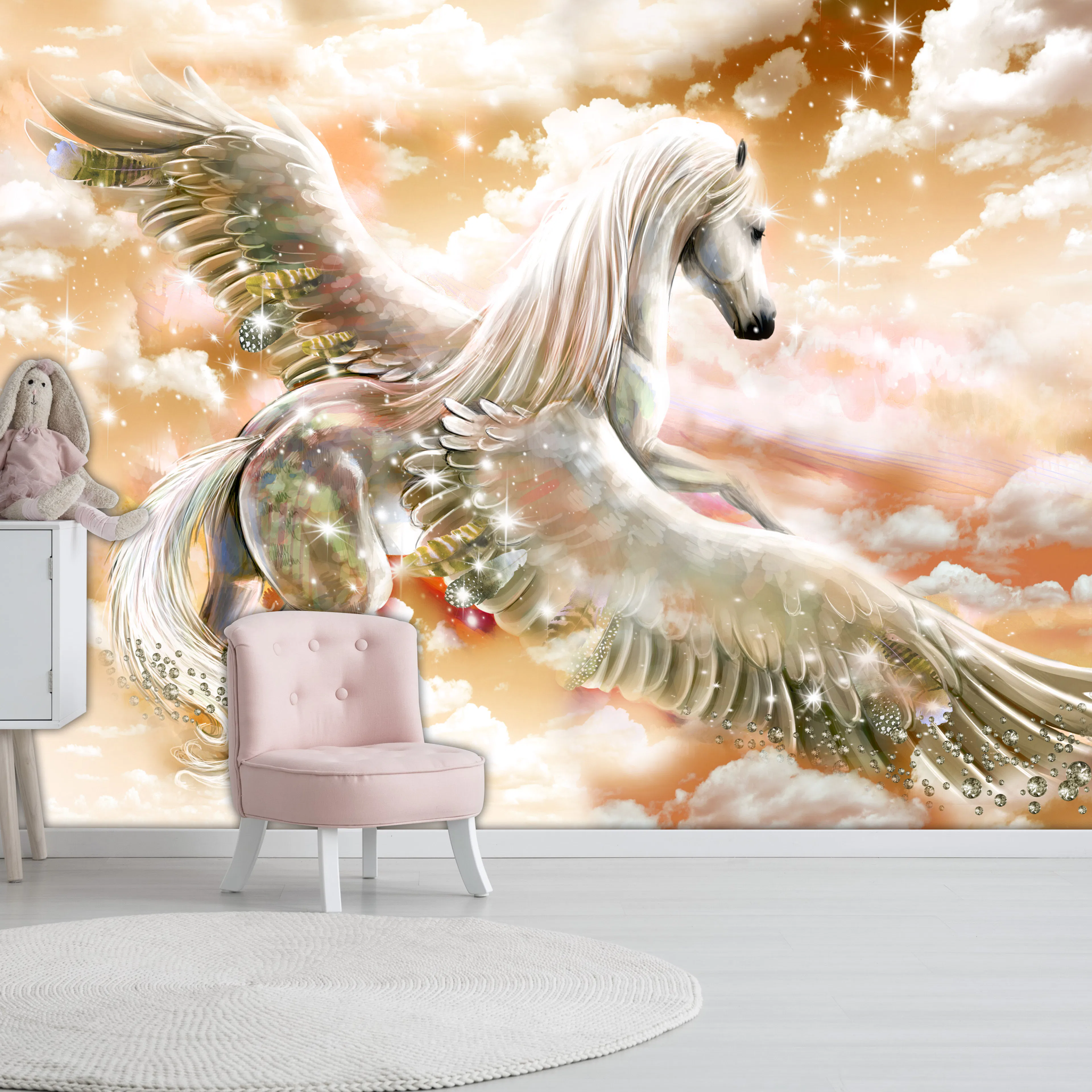 Fototapet Arkiio Självhäftande Pegasus Orange