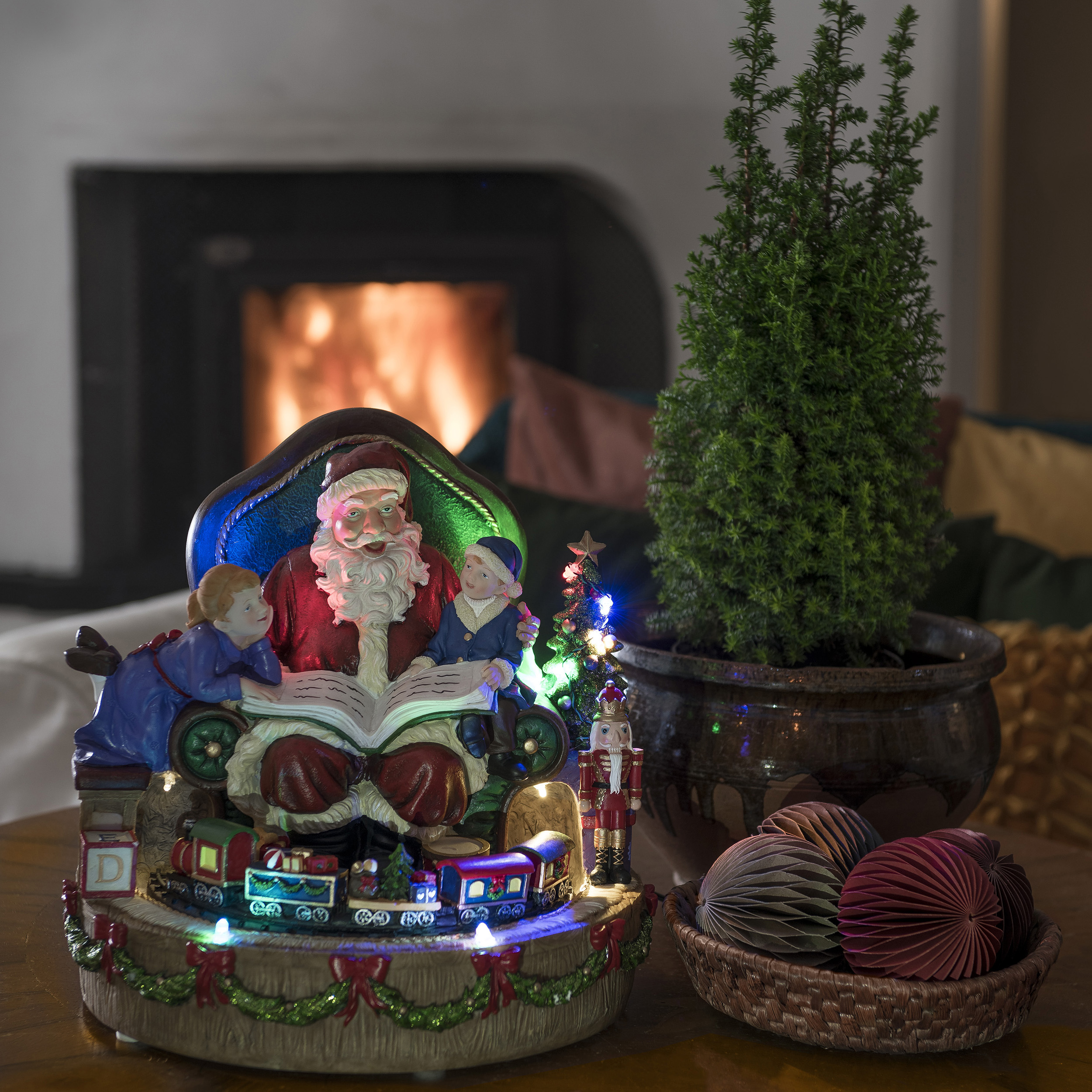 Julby Gnosjö Konstsmide Tomte Fiberoptisk med Tåg