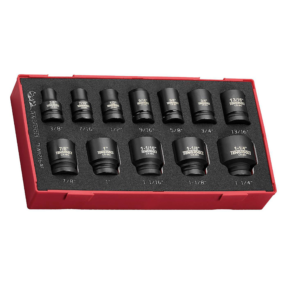 Krafthylssats Teng Tools Med 1/2 Tum Fyrkantsfäste TEA9216AF 16-Delar