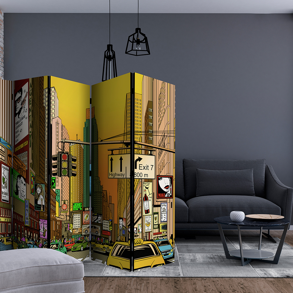Rumsavdelare Skärmvägg Arkiio Vibrant City NY II 225x172 cm