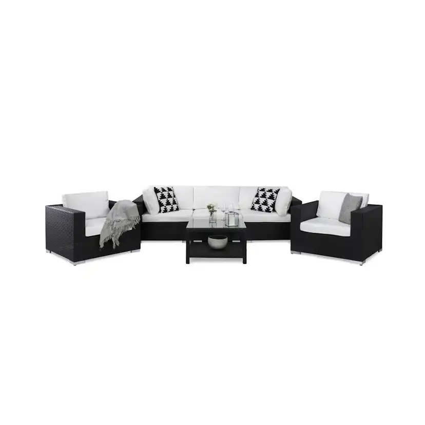Loungegrupp Comfort Garden Bahamas 3-sits med 2 Fåtöljer och Bord 75x75 Utomhus
