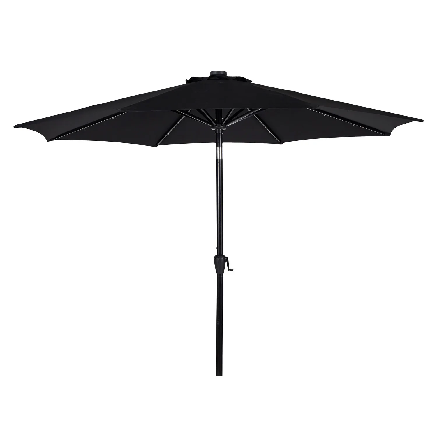UMBRELLA W/CRANK W/SOLAR/LED W/TILT Ø3M (47340) Svart/Svart