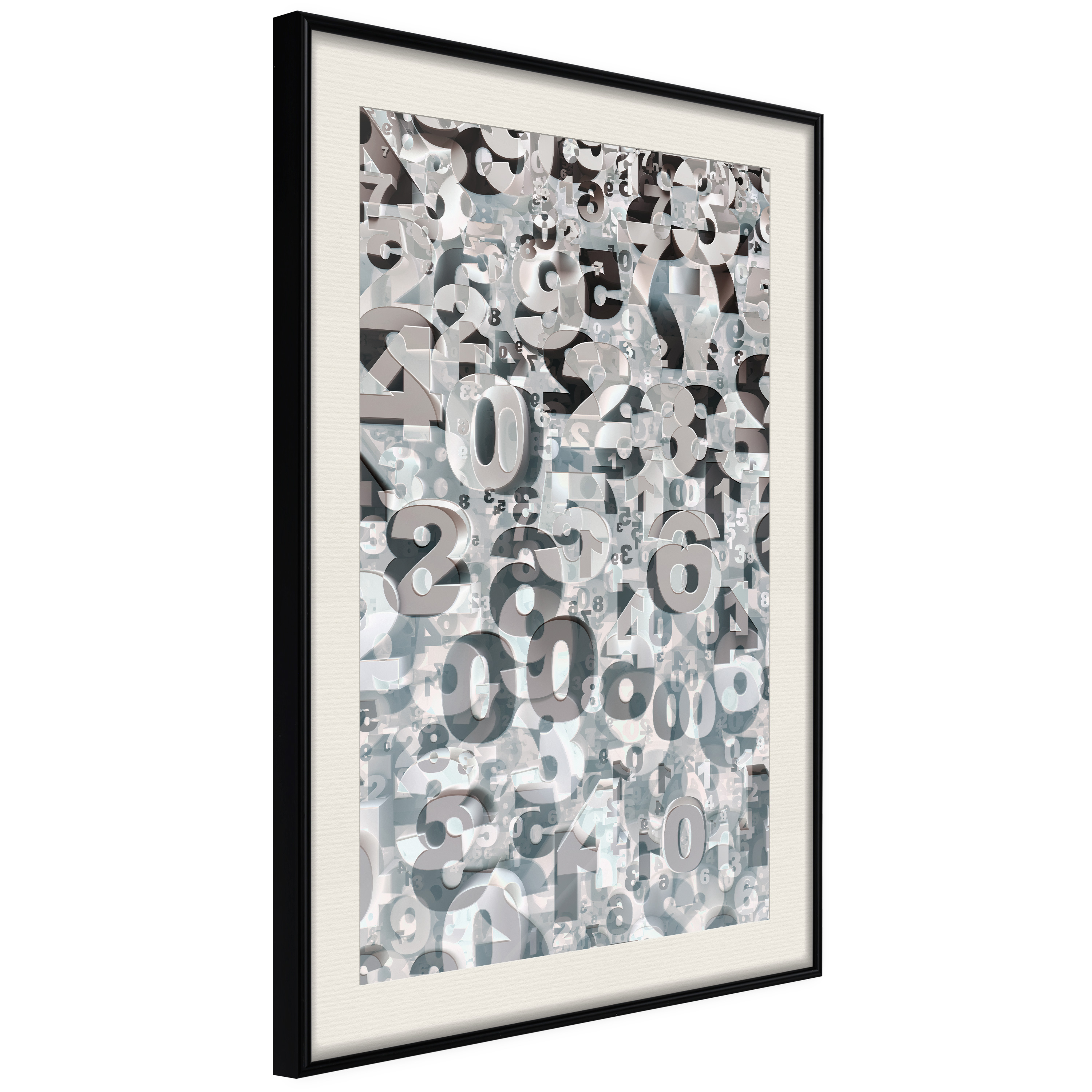 Affisch - Numerology [Poster] 30x45 Svart ram med passepartout, 30x45 cm