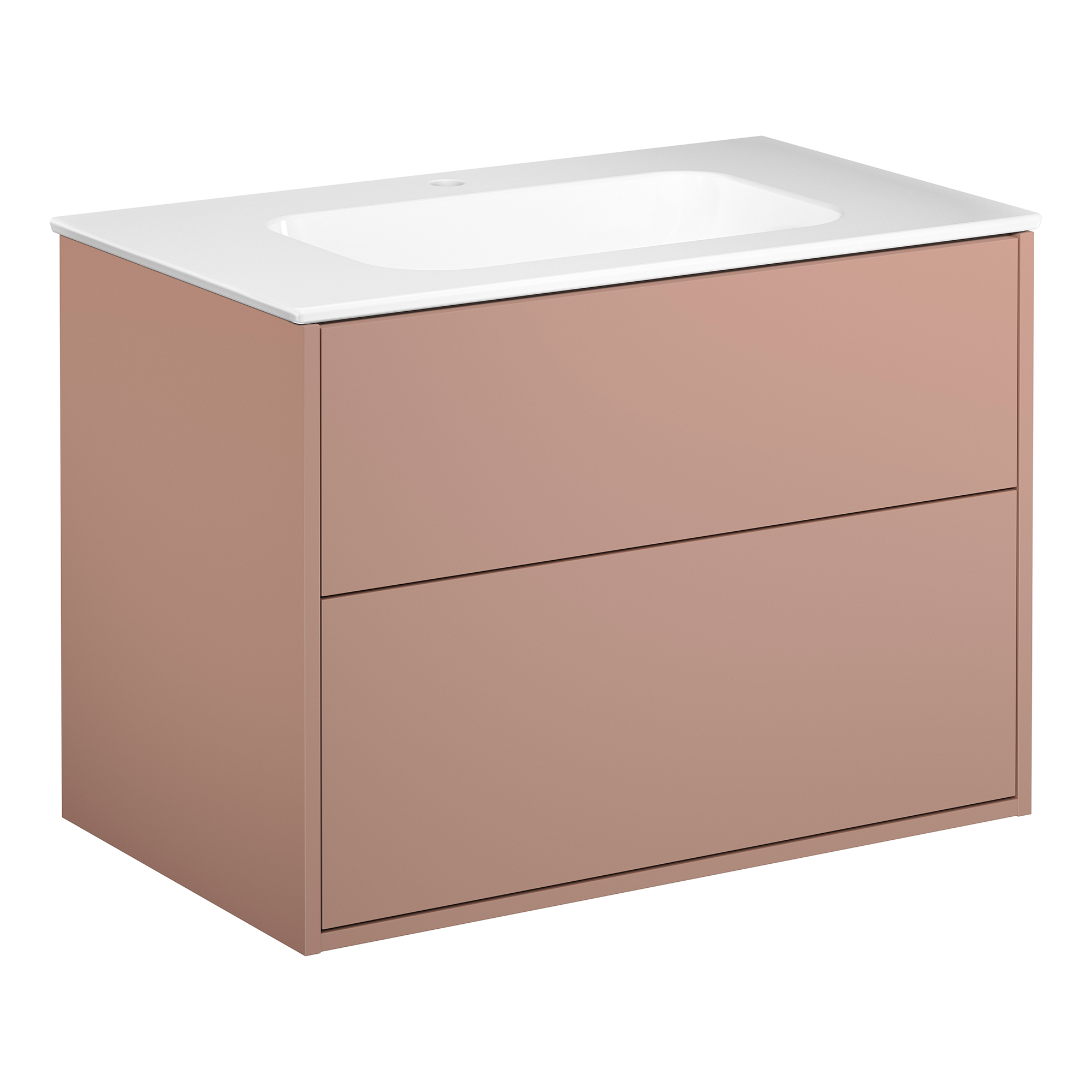 Artic Kommod 80 Peach med tvtst Vit Peach, Med Vit Tvättställ och 1 blandarhål