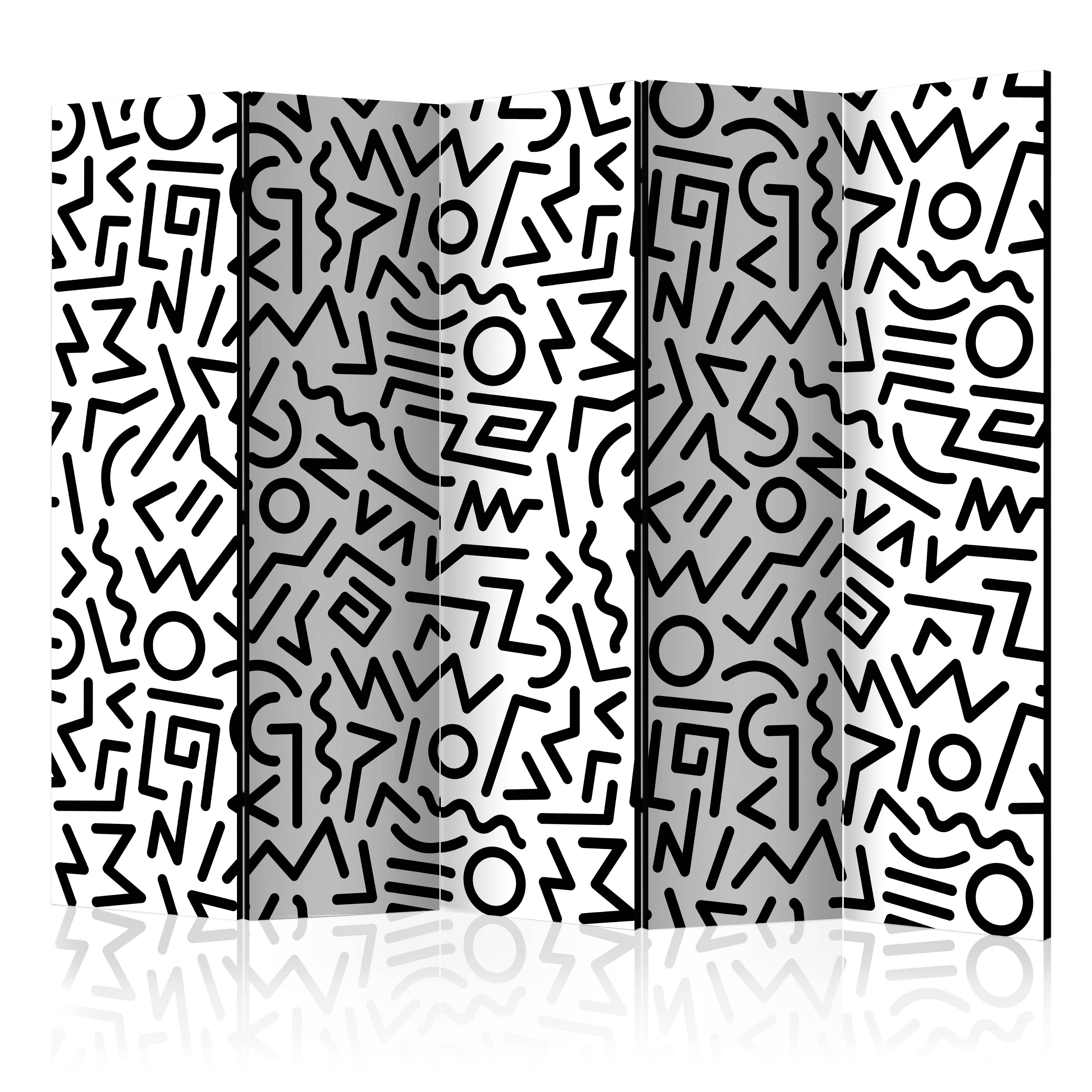 Rumsavdelare Skärmvägg Arkiio Black and White Maze II 225x172 cm