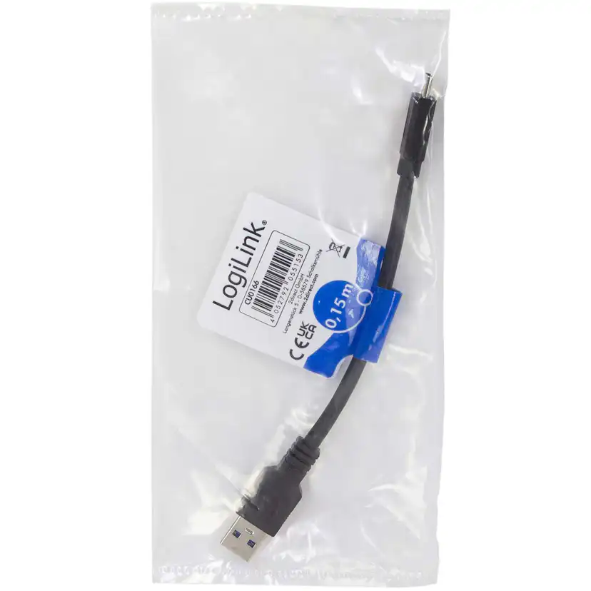 USB-C-kabel LogiLink USB 3.2 Gen1 15W 0,15 m