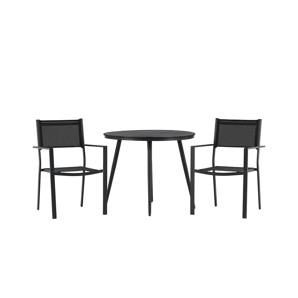 Break - Dining Table Round- Black / Black - Alu / Aintwood - Svart