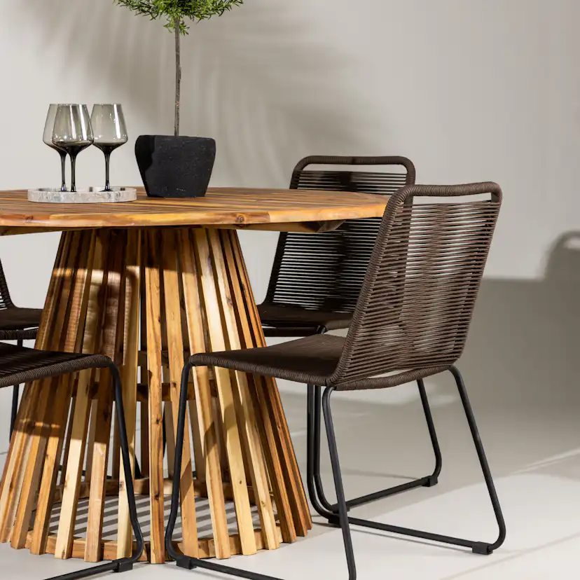 Trädgårdsgrupp Venture Home Lumpur med 4 Lindos Trädgårdsstolar