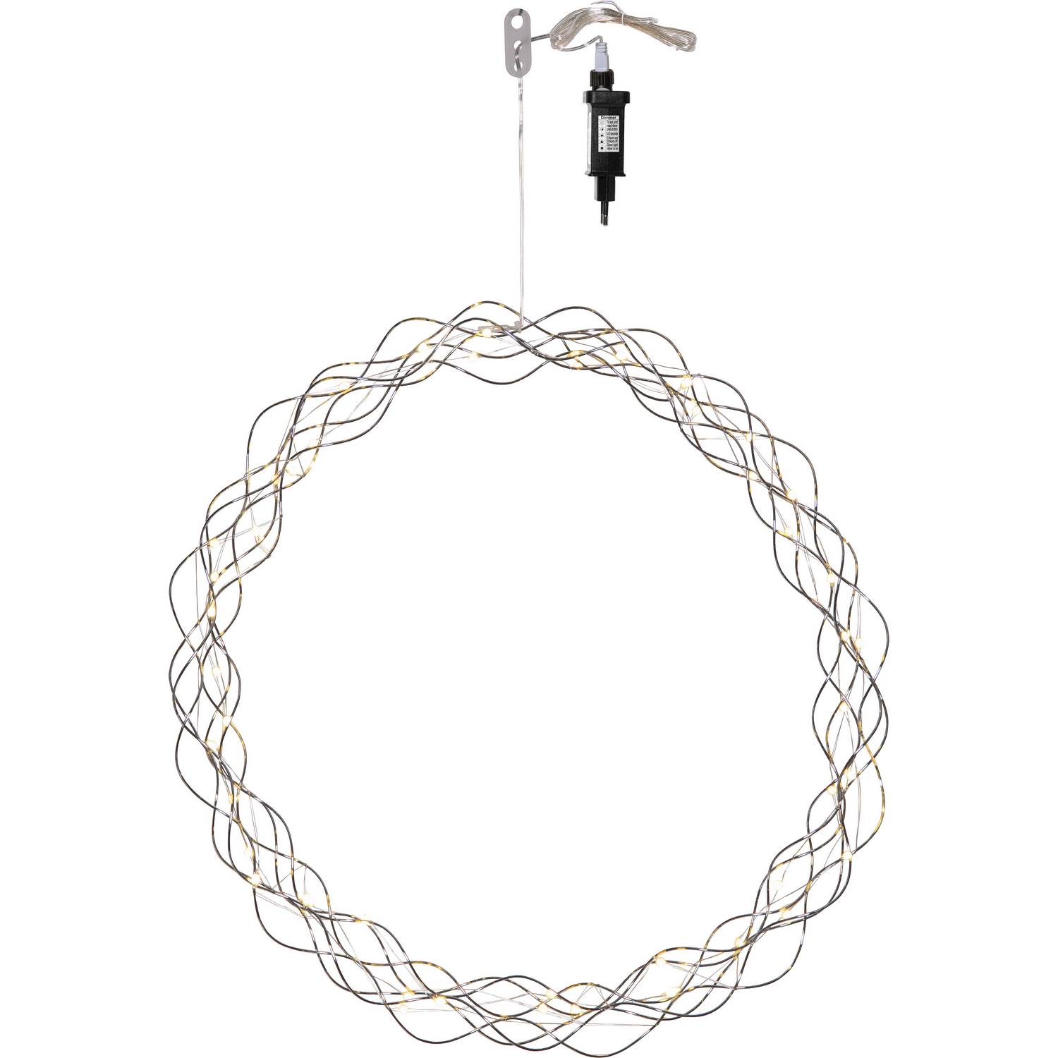 Hängande Dekoration Star Trading Curly Krans med LED 45cm