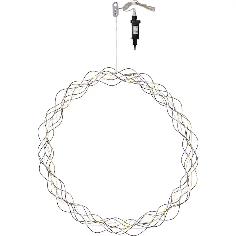 Hängande Dekoration Star Trading Curly Krans med LED 45cm