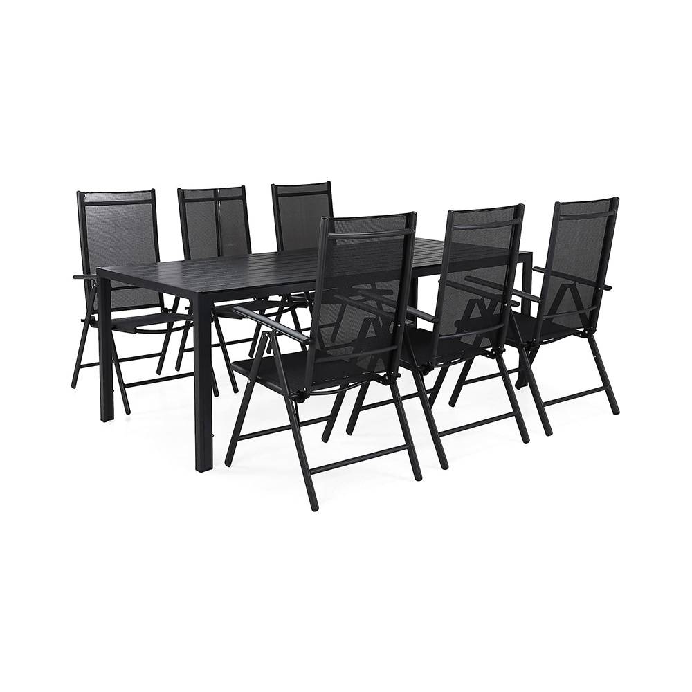 Matgrupp Comfort Garden Tunis 205 med 6 Positionsstolar Maggie
