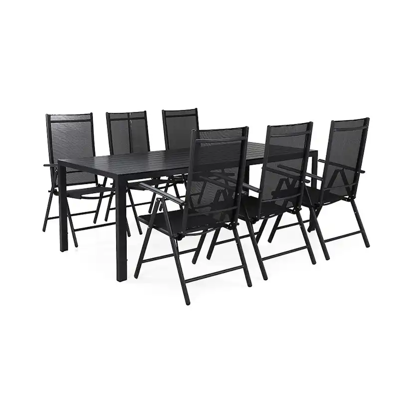 Matgrupp Comfort Garden Tunis 205 med 6 Positionsstolar Maggie