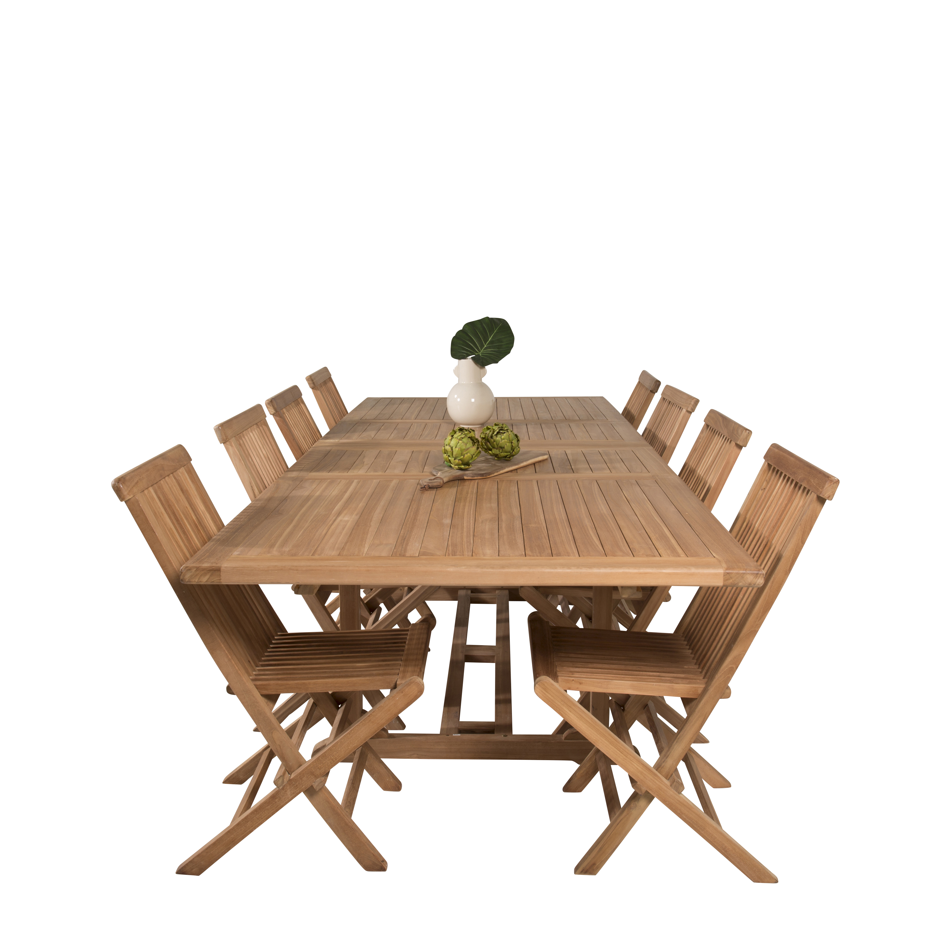 Matgrupp Venture Home Kiara 195/295 med 8 Stolar Utan Armstöd