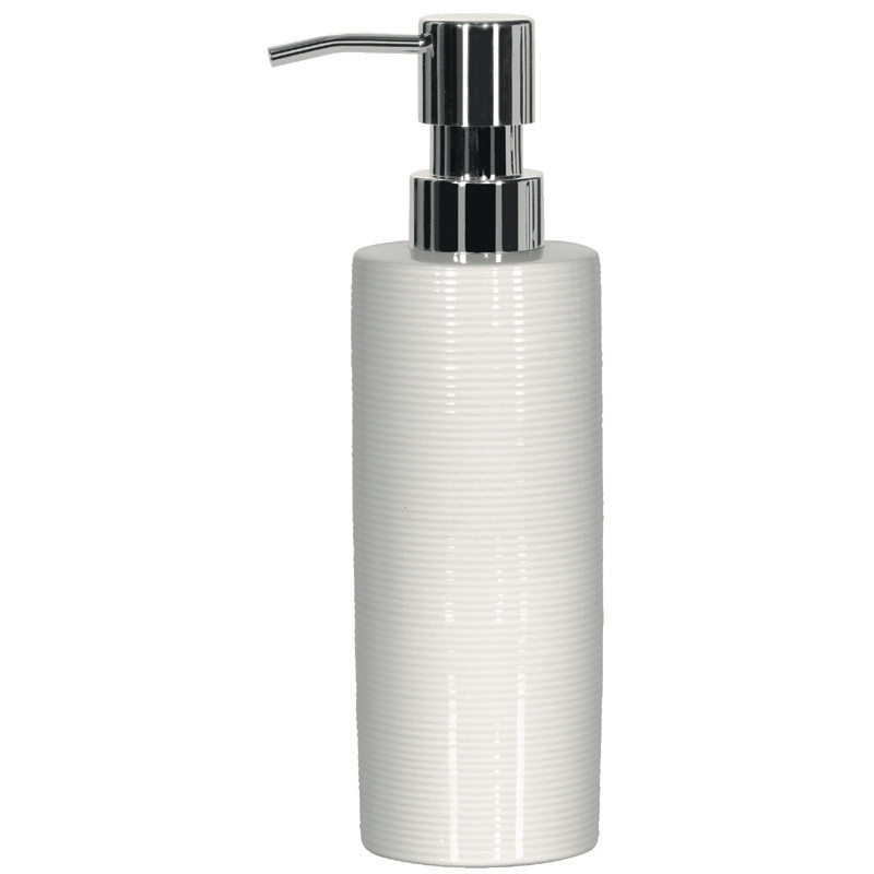 Tvålpump Tube ribbed white Vit Ribbad