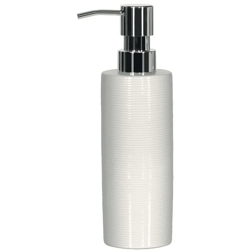 Tvålpump Tube ribbed white Vit Ribbad