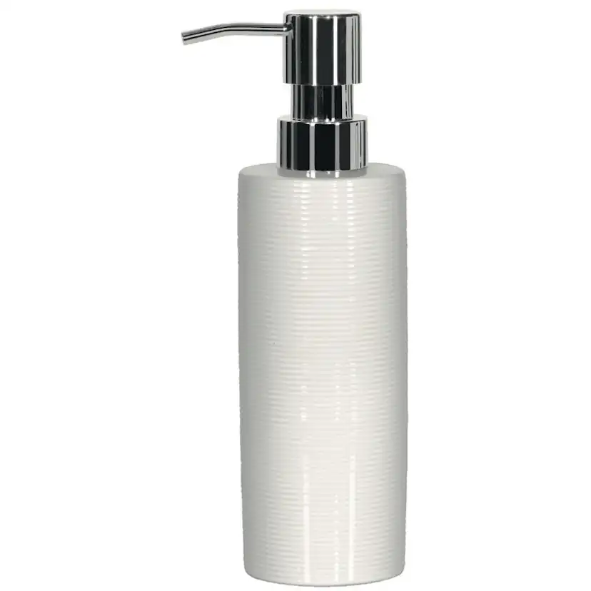 Tvålpump Tube ribbed white Vit Ribbad