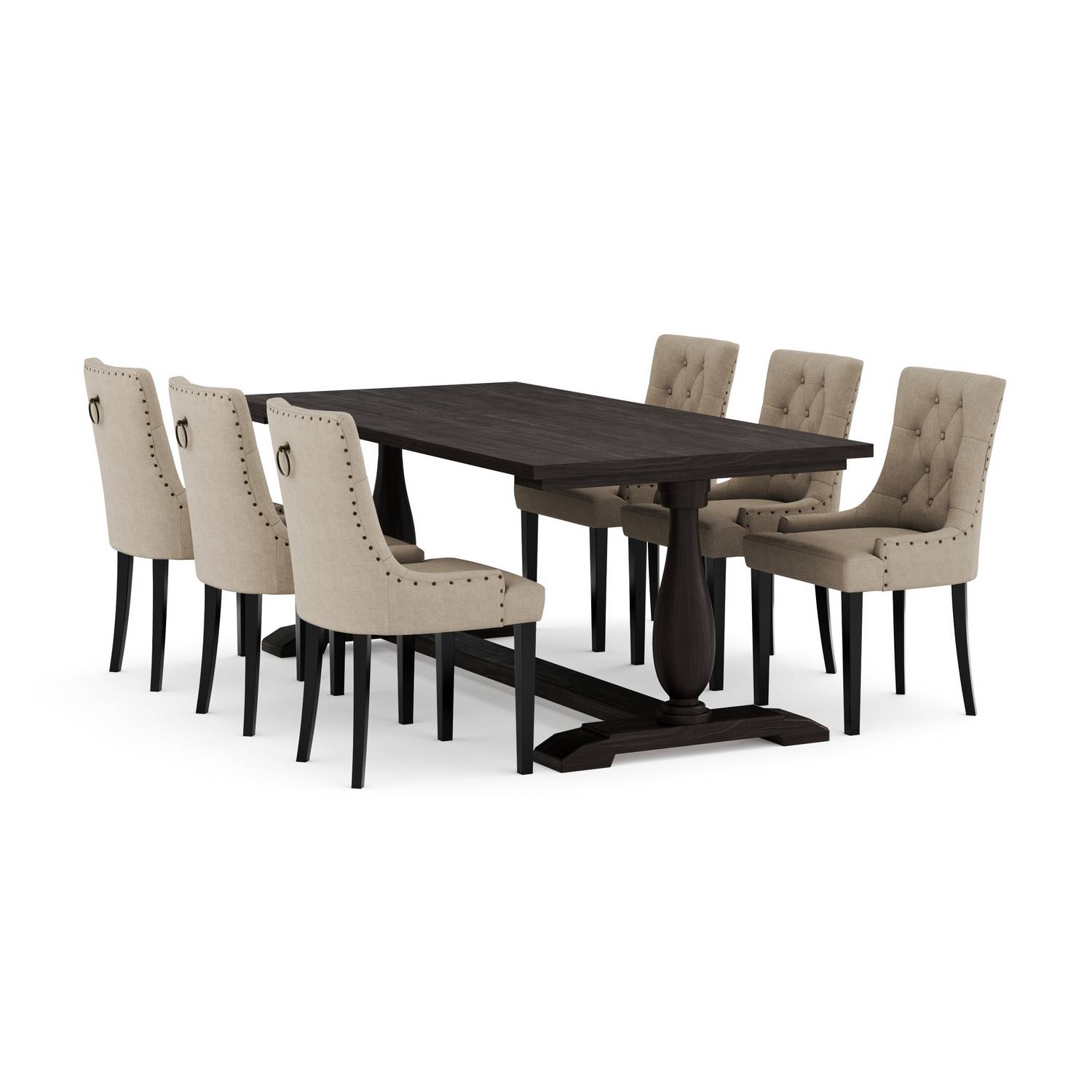 Matgrupp Bloomington Dijon Rektangulärt Matbord 200 cm med 6 Viktoria Matstol