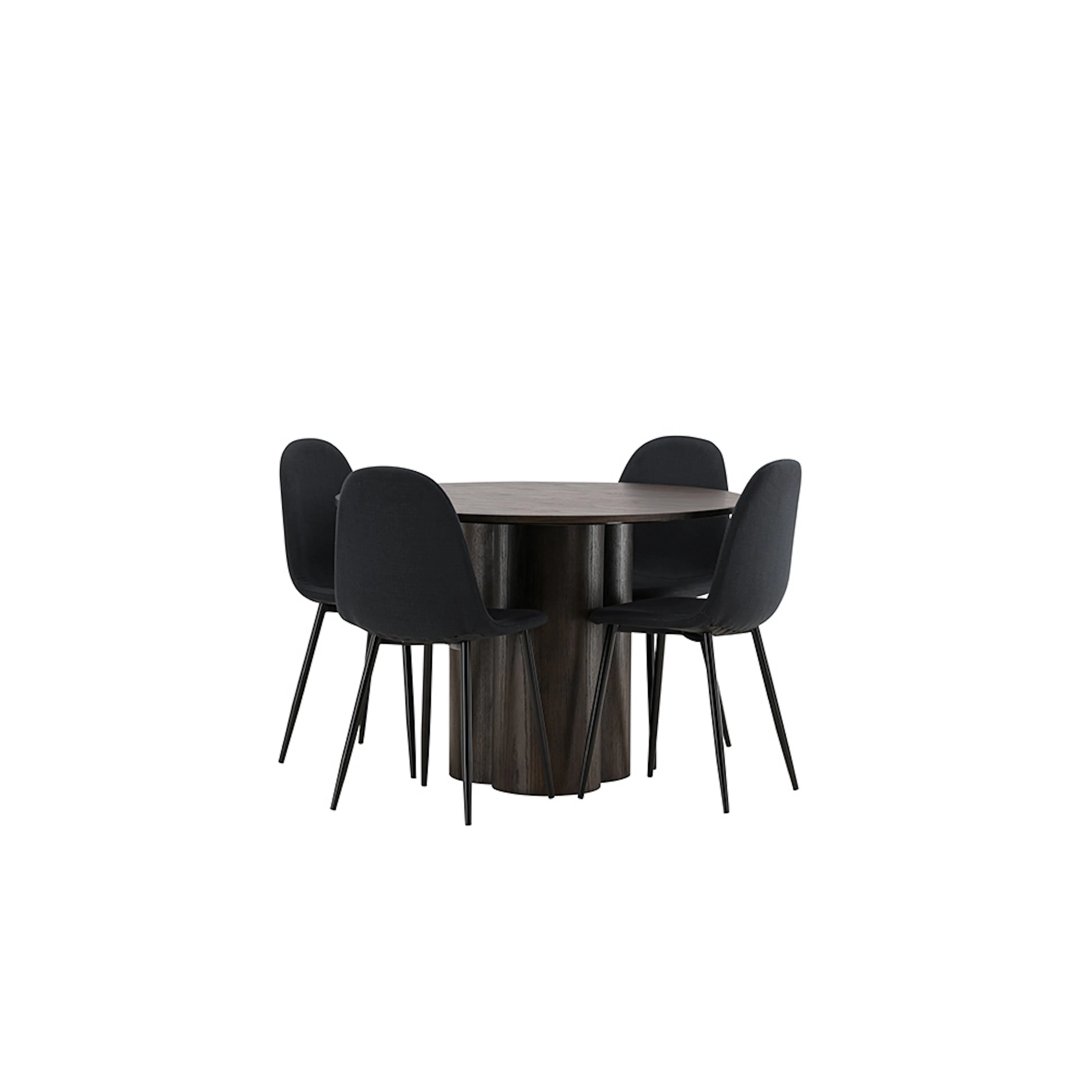Olivia Dining Table - Mocca / Mocca Veneer +Polar Dining Cha Svart/Ek