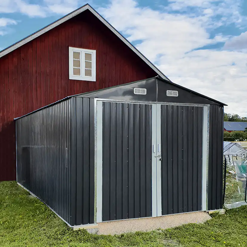 Garage Metalcraft 18m² Antracit/Vit Uteförråd