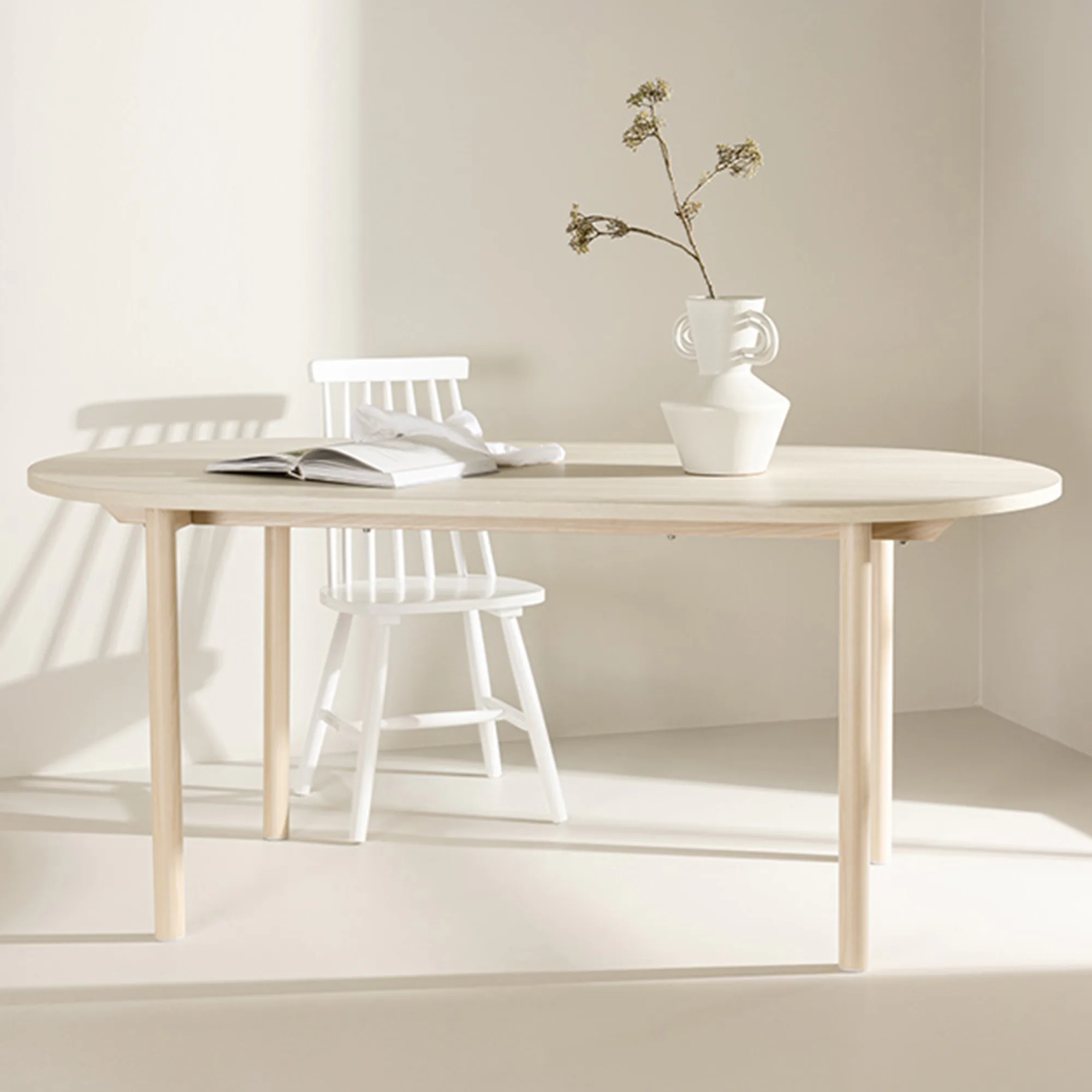 Andy Dining Table 90x180 cm - / Whitewash Vittvätt