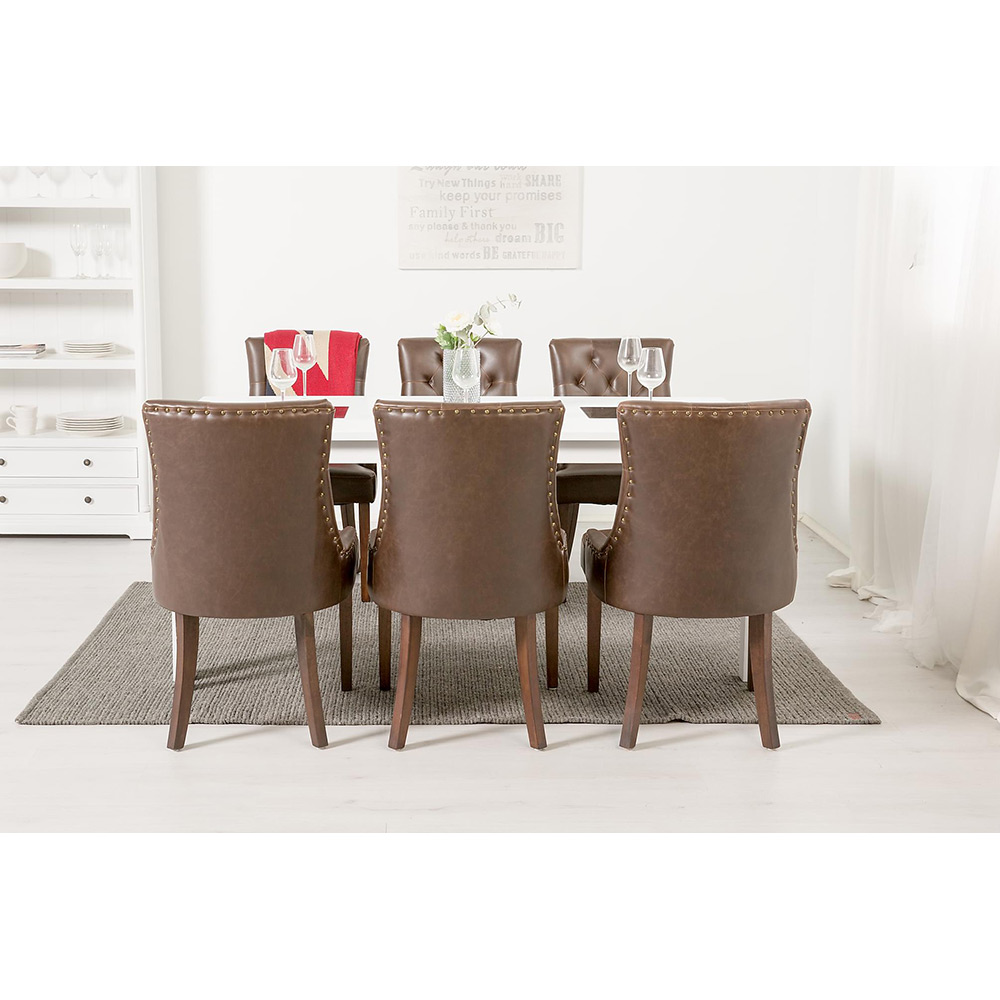 Matgrupp In Living Jasmin 180 cm med 6 Tuva Fåtölj Vit/Brun