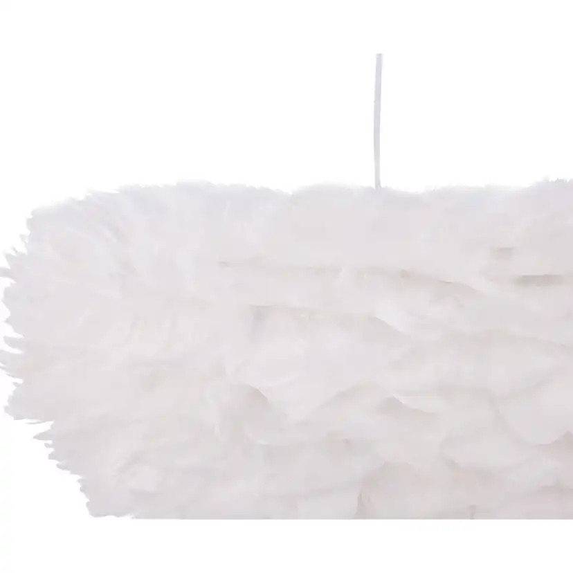 Nicola - Large Pendant Lamp - White / White artificial feath Vit