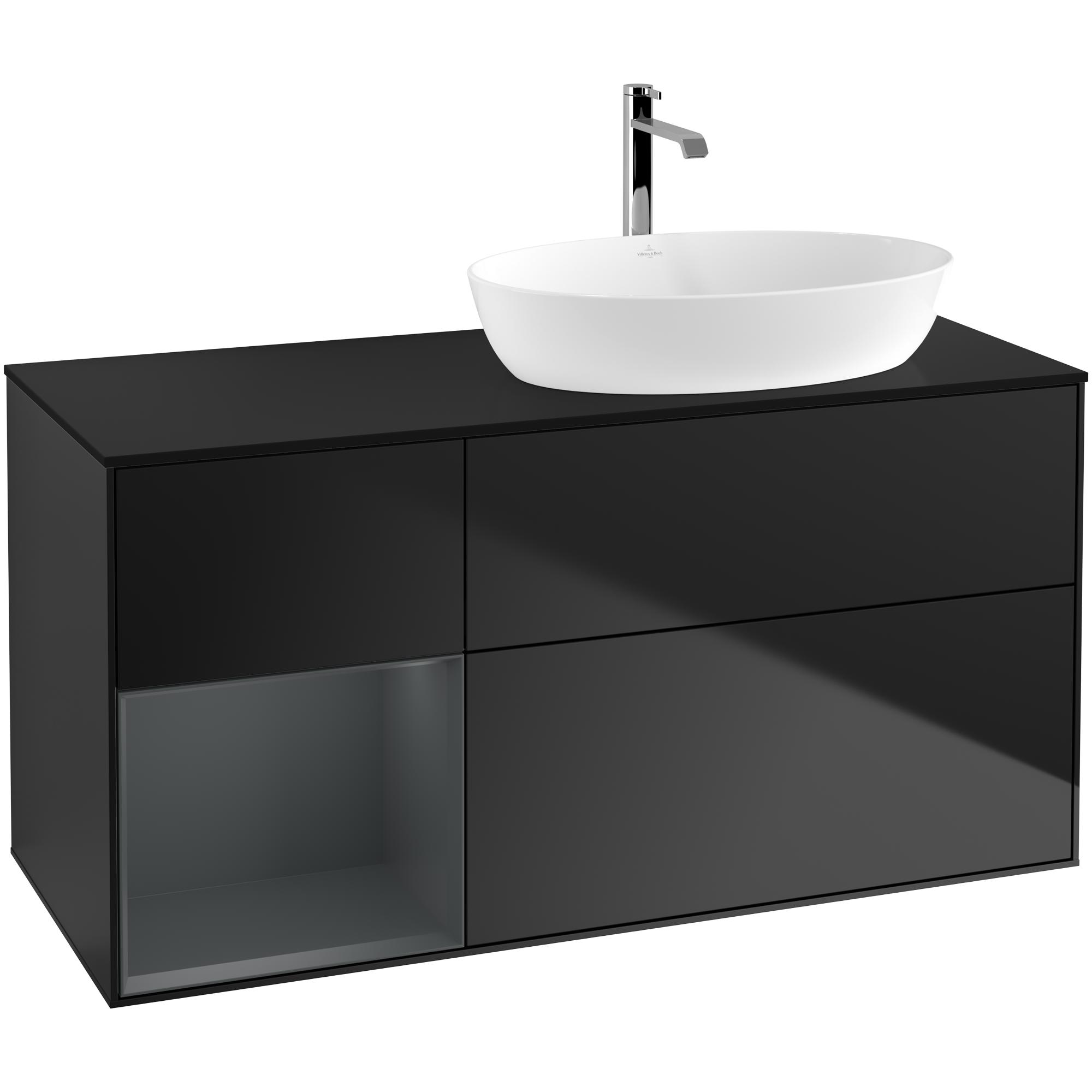 Tvättställsskåp Villeroy & Boch Finion med 3 Lådor Hylla och Bänkskiva för Ocentrerat Tvättställ från Artis & Collaro