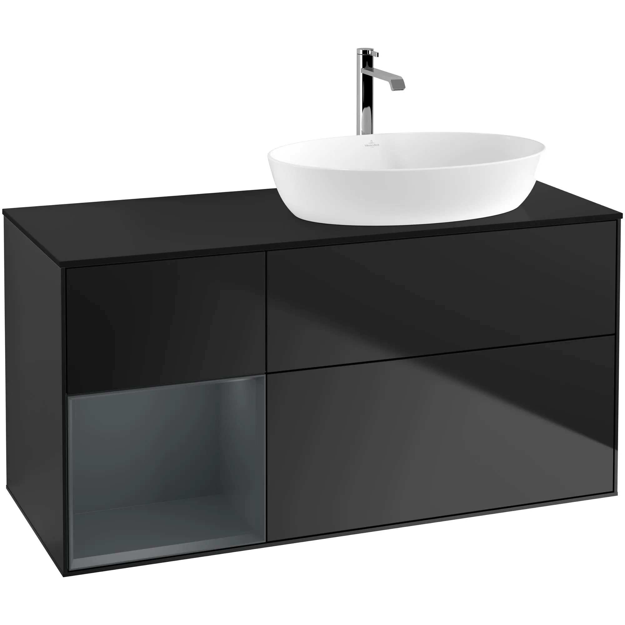 Tvättställsskåp Villeroy & Boch Finion med 3 Lådor Hylla och Bänkskiva för Ocentrerat Tvättställ från Artis & Collaro