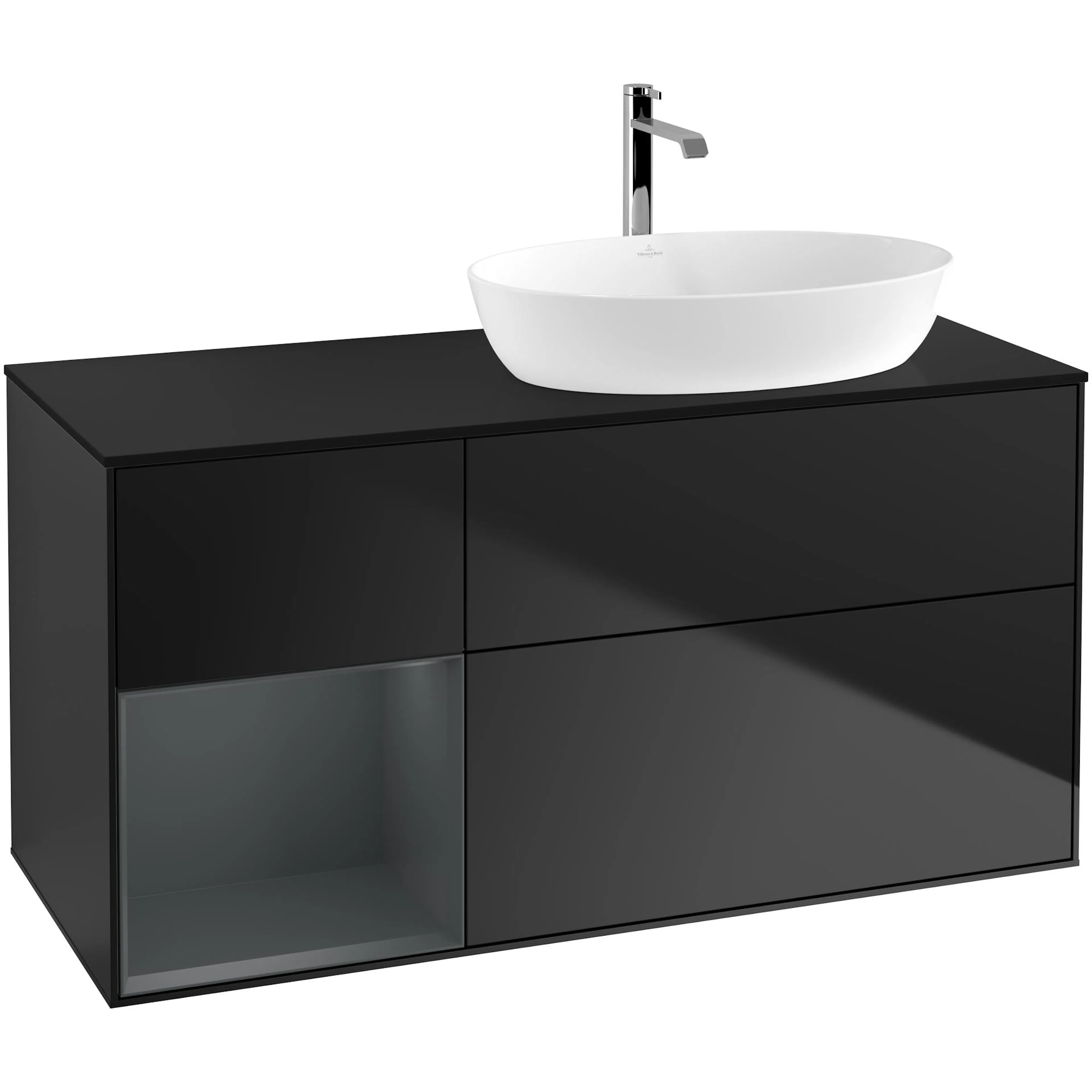 Tvättställsskåp Villeroy & Boch Finion med 3 Lådor Hylla och Bänkskiva för Ocentrerat Tvättställ från Artis & Collaro