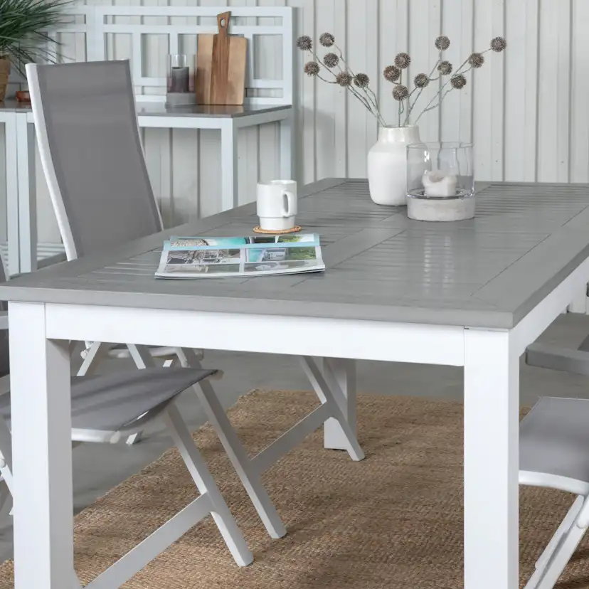 Matgrupp Venture Home Aleyna 160 Vit med 4 Aleyna Positionsstolar