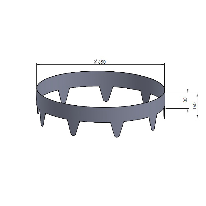 Trädring Skotte Garden Zinkplåt 16cm Hög ⌀65 cm