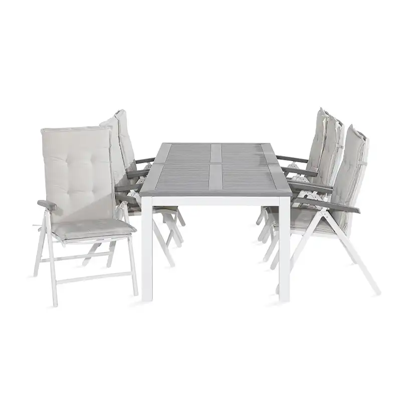 Matgrupp Comfort Garden Monaco 220-280 med 6 Positionsstolar och Dynor