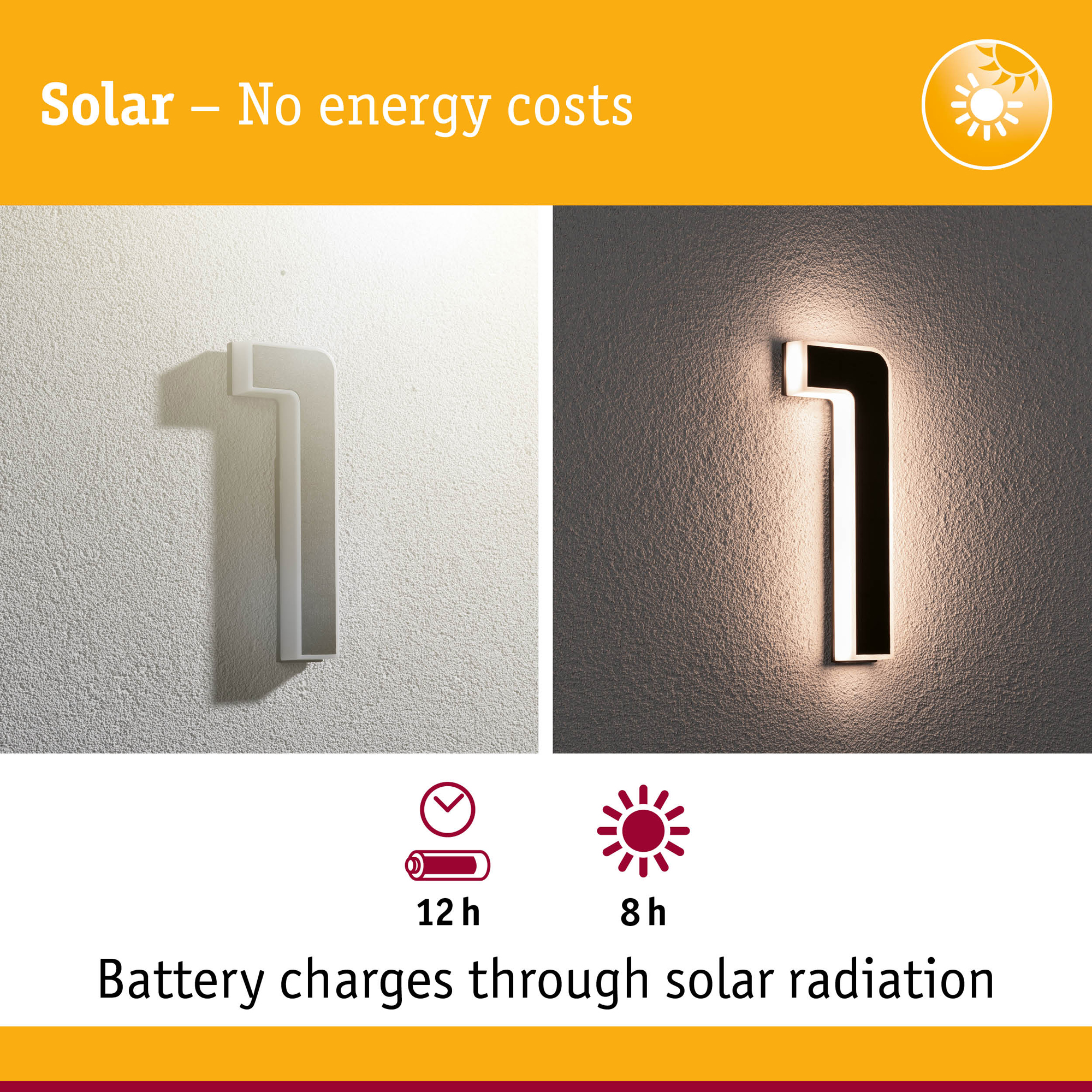 Fasadbelysning Solcell LED Paulmann Husnummer 0-9 med belysning inkl. utbytbart batteri IP44
