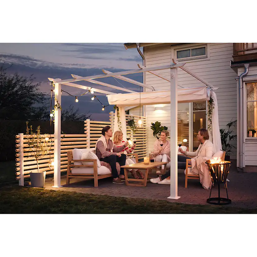 Pergola 3x3 m Vit Vit/Vit