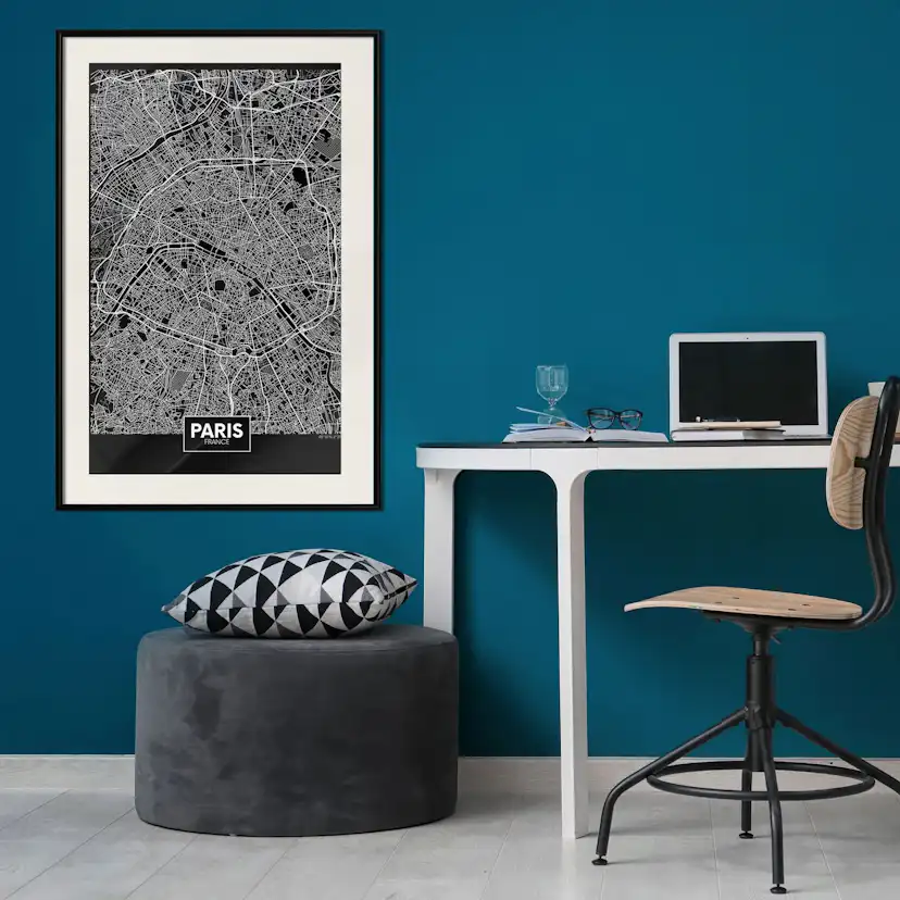 Poster Artgeist Affisch Dark Map of Paris